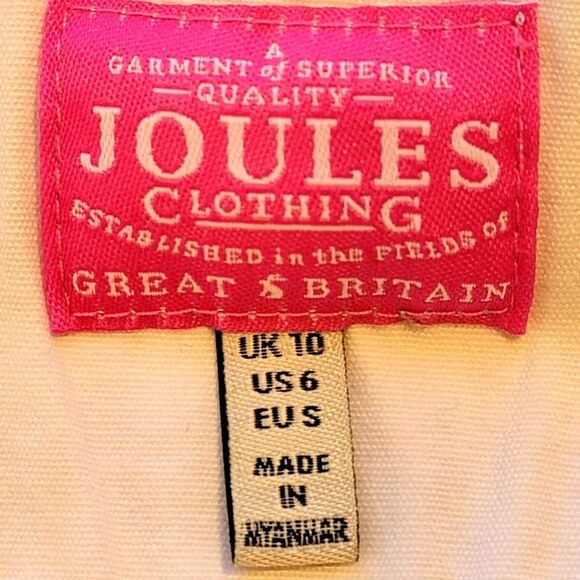 Joules Cowdray Sweatshirt Womens 6 Pullover Pink White Striped Mock Neck Barbie - Picture 11 of 12